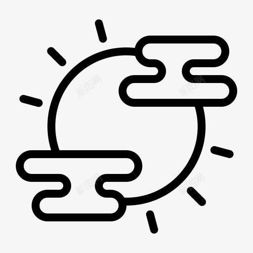 雾太阳天气svg_新图网 https://ixintu.com 天气 雾雾 太阳 轮廓