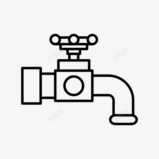 水龙头水管设备截止阀svg_新图网 https://ixintu.com 水管 水龙头 设备 截止阀 管工