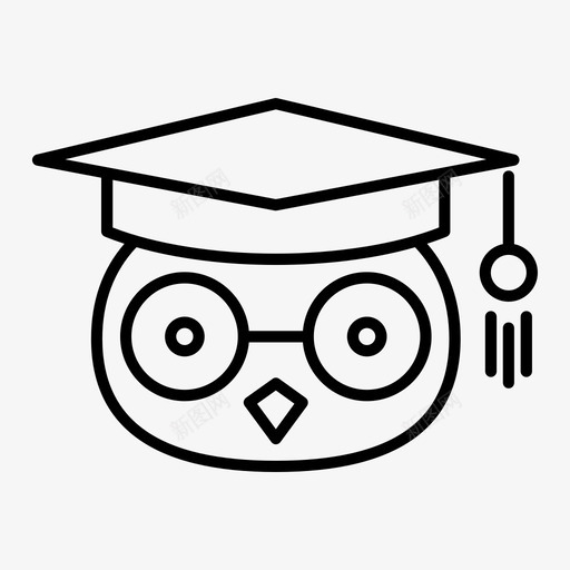 猫头鹰毕业帽猫头鹰头svg_新图网 https://ixintu.com 猫头鹰 毕业