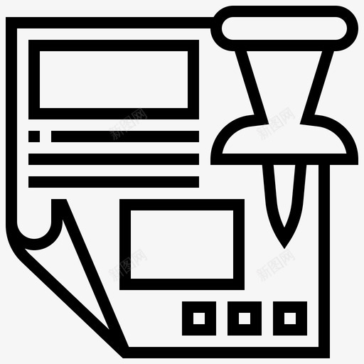 pin公告便笺svg_新图网 https://ixintu.com 公告 便笺 提醒 文具