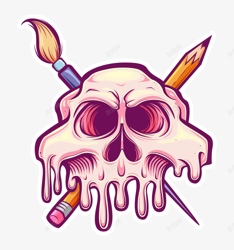 Jolly Roger Sticker set where I show some of the things I really enjoy of my life手绘png免抠素材_新图网 https://ixintu.com 手绘