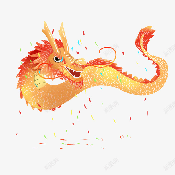 一个新年吉祥龙psd免抠素材_新图网 https://ixintu.com 吉祥 新年 神龙 祥龙图案 龙