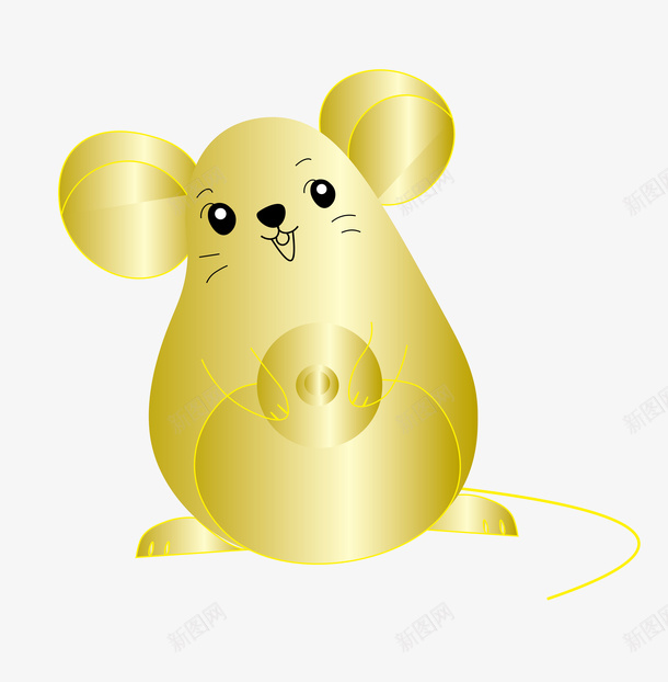 金鼠贺岁海报素材png免抠素材_新图网 https://ixintu.com 创意老鼠 可爱卡通 新年 老鼠生日 金老鼠 金色老鼠 鼠年大吉
