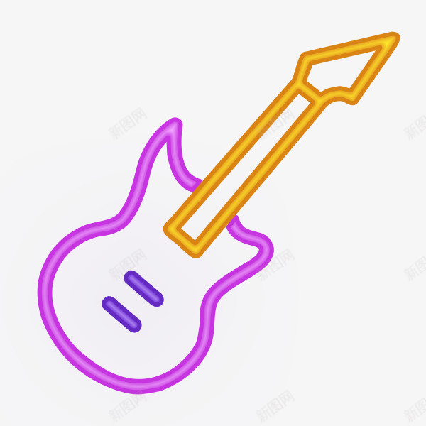 霓虹音乐吉他png免抠素材_新图网 https://ixintu.com 吉他 霓虹 颜色 音乐