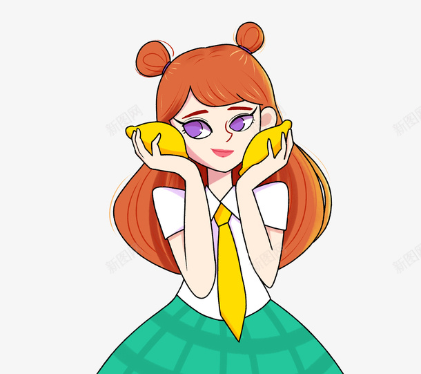 女孩可爱卡通爱笑柠檬psd免抠素材_新图网 https://ixintu.com 女孩 可爱 卡通 爱笑