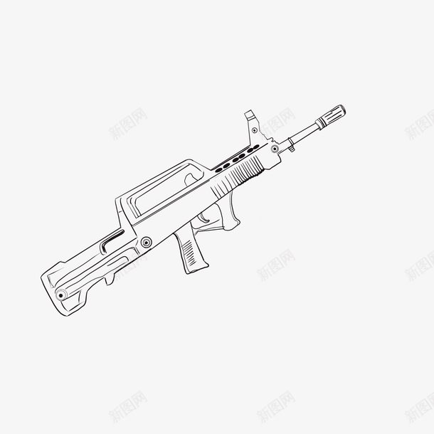 现代化武器枪手绘线描psd免抠素材_新图网 https://ixintu.com 枪 线描 手绘 现代化武器 军队