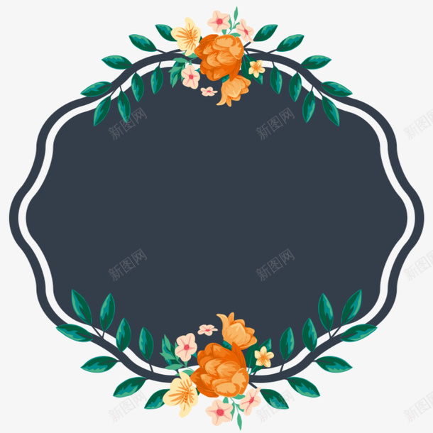 手绘清新花草标题框png免抠素材_新图网 https://ixintu.com 手绘 清新 花草 标题 框