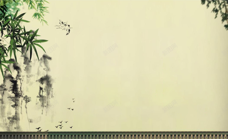 复古竹叶子水墨jpg设计背景_新图网 https://ixintu.com 复古 竹 叶子 水墨