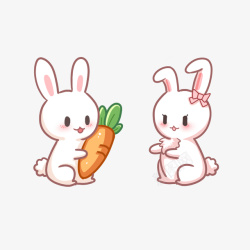 情侣元素送萝卜的兔子素材