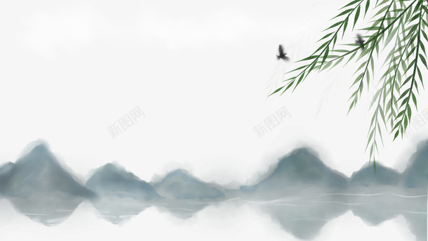 清明节装饰元素png免抠素材_新图网 https://ixintu.com 清明节 燕子 柳 山水