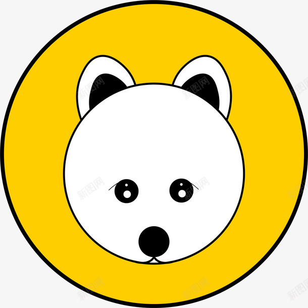 卡通狗狗萨摩耶免扣白色狗狗头像ai免抠素材_新图网 https://ixintu.com 卡通图案 卡通狗狗 头像 狗狗头像 萨摩耶