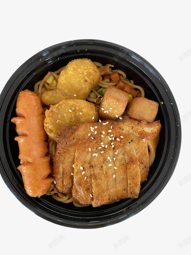 面条鸡排黑椒png免抠素材_新图网 https://ixintu.com 面条 车仔面 鸡排 黑椒香肠