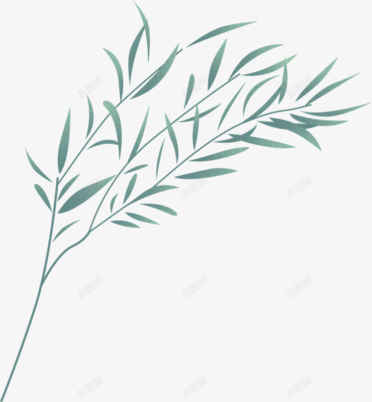 蓝绿色季节手绘节气完整插画插画png免抠素材_新图网 https://ixintu.com 插画 蓝绿 绿色 季节 手绘 节气 完整