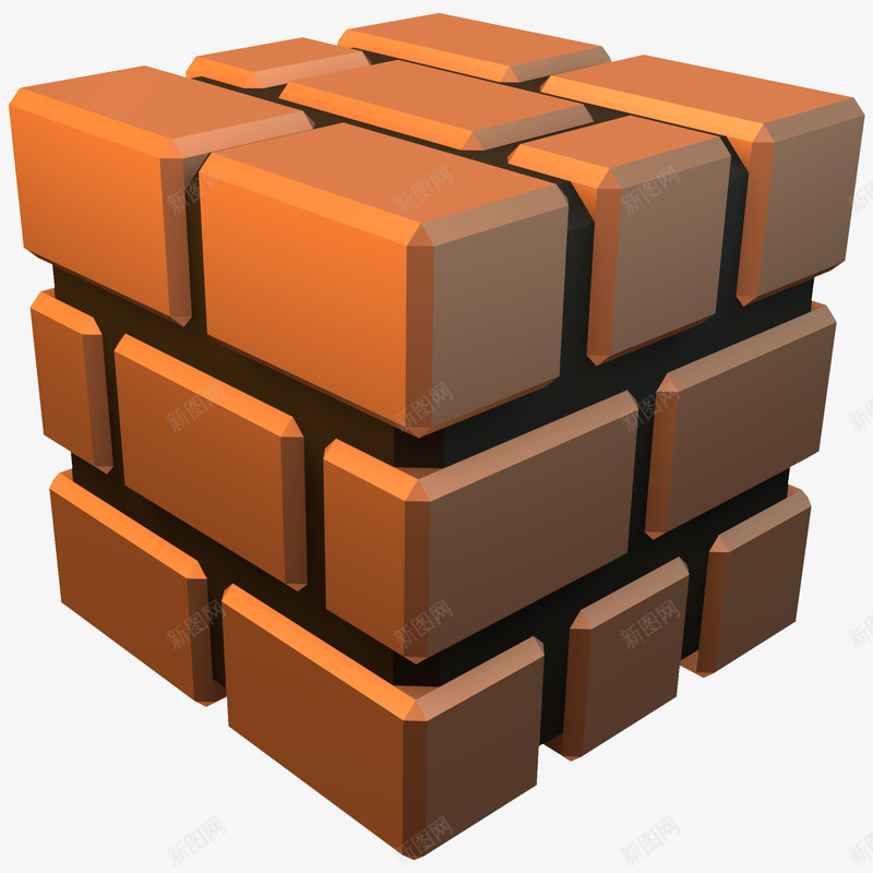 Cinema 4D 100 Custom Super Mario Brick Block by MaxiGamer on DeviantArt设计png免抠素材_新图网 https://ixintu.com 设计