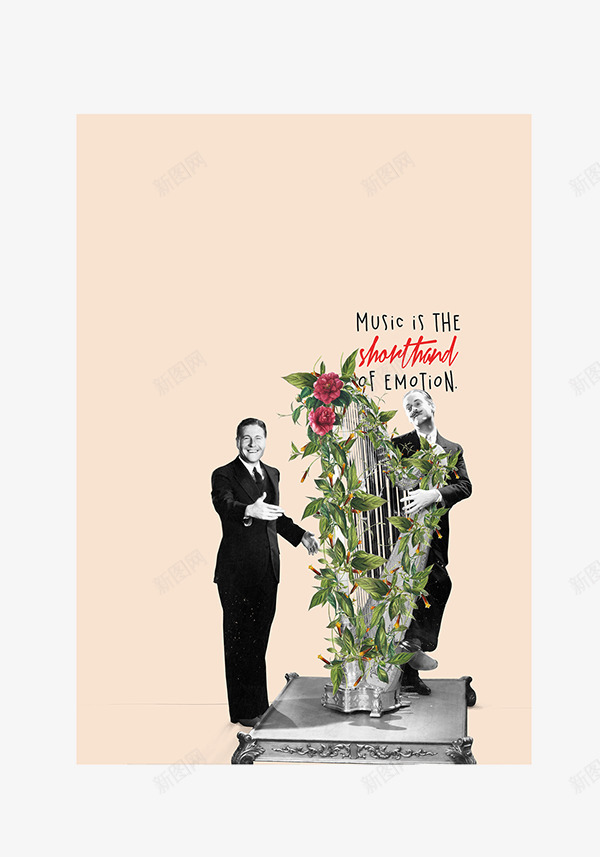 Flower Symphony 014 Flower Symphony is collage project about music人物png免抠素材_新图网 https://ixintu.com 人物