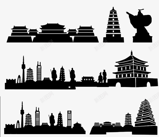 西安城市剪影png_新图网 https://ixintu.com 西 安城 市 剪影
