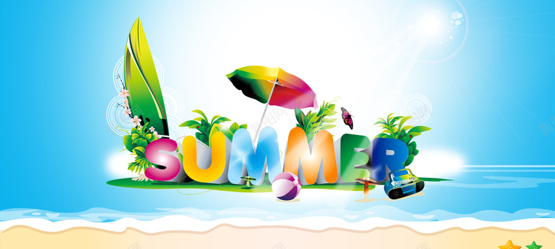 夏日酷爽广告psd设计背景_新图网 https://ixintu.com 夏天 夏日 夏装 广告 背景 summer 海边 海报banner