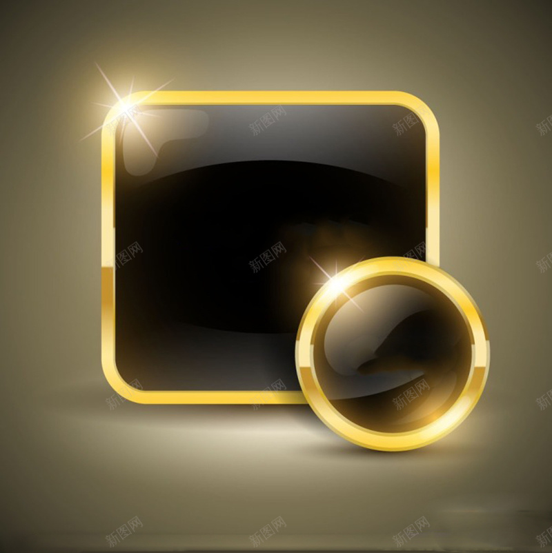 金色质感边框按钮海报背景素材jpg设计背景_新图网 https://ixintu.com 矢量背景 矢量素材 图形图案 海报背景素材 金色质感 方形按钮 圆形按钮 质感 纹理