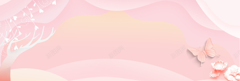 七夕情人节浪漫唯美粉色bannerpsd高清背景_新图网 https://ixintu.com 七夕情人节 情人节 214 情人节素材 礼物 蝴蝶 花瓣 树影 唯美 浪漫 大气 粉色背景 电商