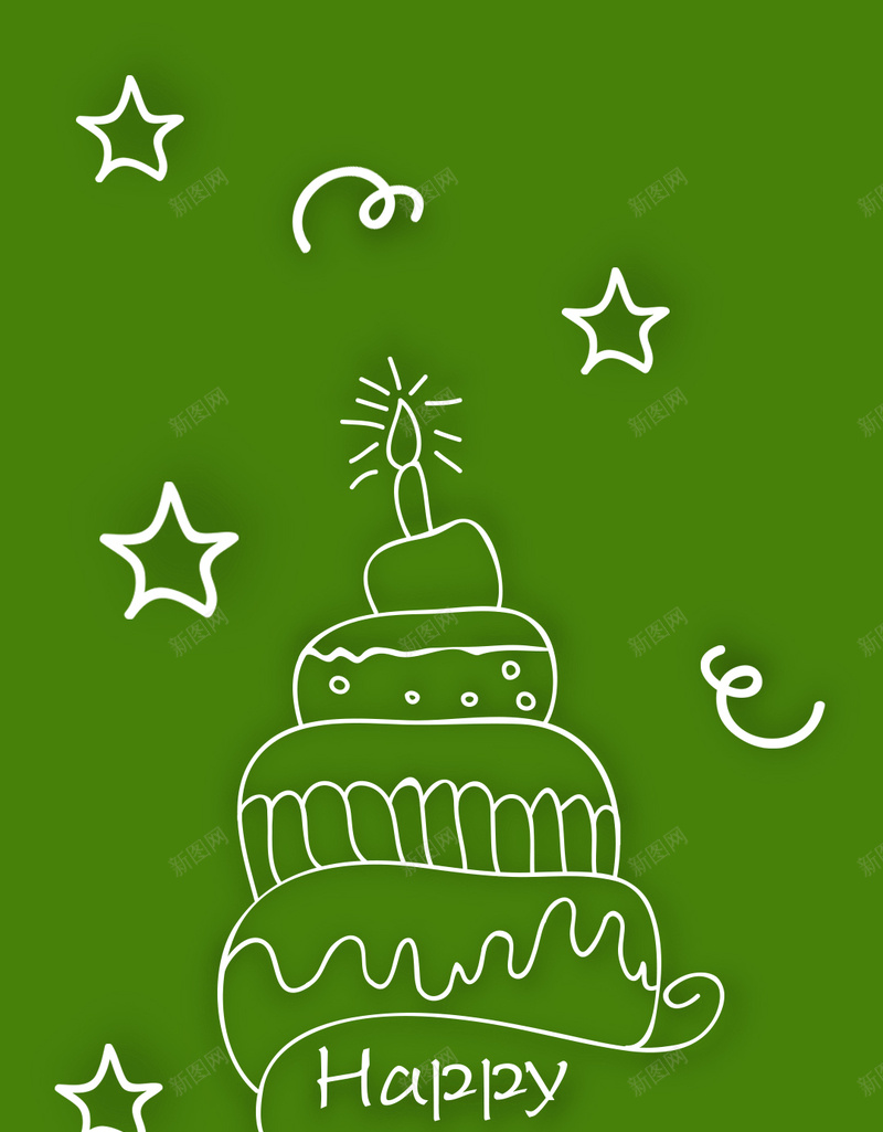 绿色背景生日元素PSD分层H5背景素材psd设计背景_新图网 https://ixintu.com 生日素材 生日背景 绿色背景 卡通蛋糕 h5背景 H5背景 卡通 童趣 手绘