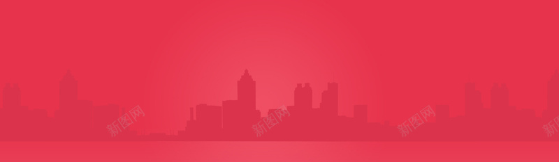 城市剪影背景banner装饰jpg设计背景_新图网 https://ixintu.com 背景banner装饰 城市建筑 扁平化 剪影 简约 海报banner 扁平 渐变 几何