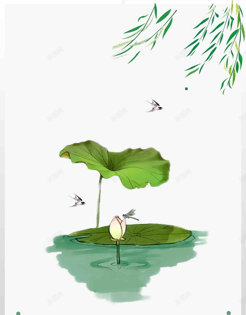 清新淡雅荷花花苞海报背景模板psd设计背景_新图网 https://ixintu.com 清新 淡雅 荷花 花苞 海报 背景模板 手绘 夏天 赏花