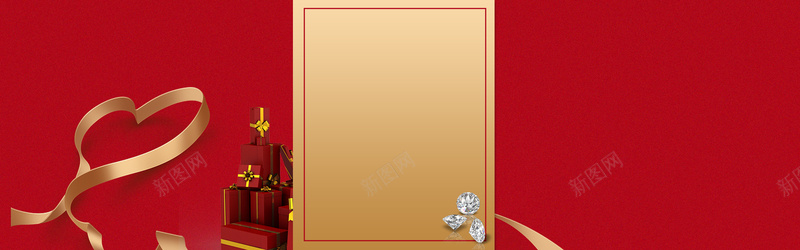 电商简约红色banner背景jpg设计背景_新图网 https://ixintu.com 京东 几何 广告 电商 素材 淘宝 设计 背景 渐变 多边形 童趣 简约 边框 框框 丝带 礼物 金