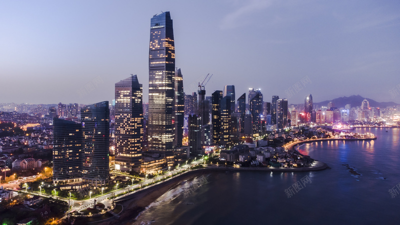 青岛夜景浮山湾前的灯光秀jpg设计背景_新图网 https://ixintu.com 城市夜景 城市建筑 青岛夜景 城市风光