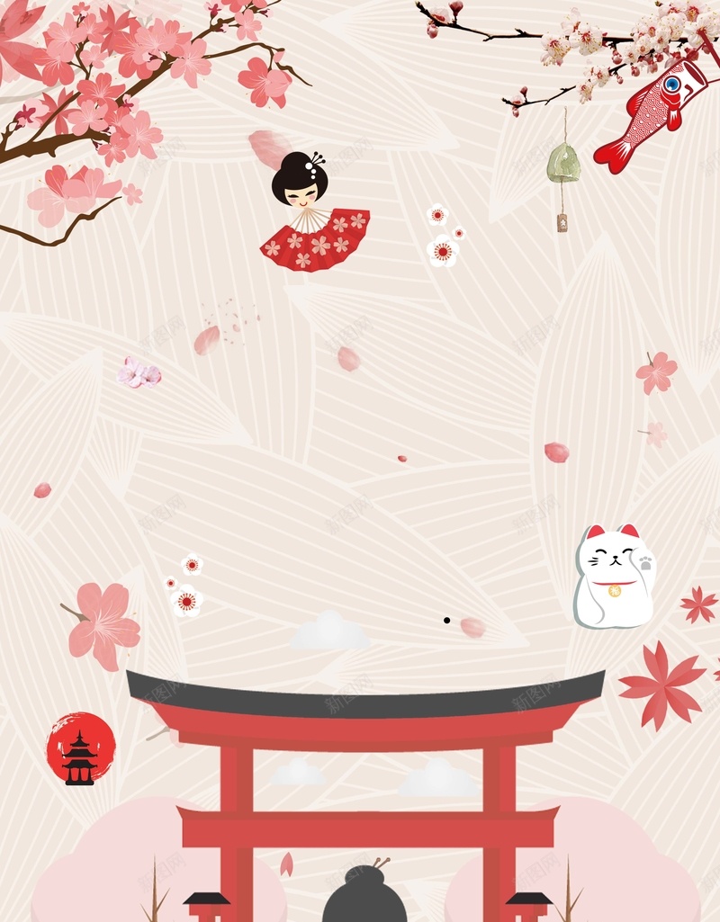 粉色手绘日本樱花季海报psd设计背景_新图网 https://ixintu.com 樱花季 日式 日本 樱花 粉色 花瓣 碎花 小清新 日本樱花 手绘 日本旅游 旅行社