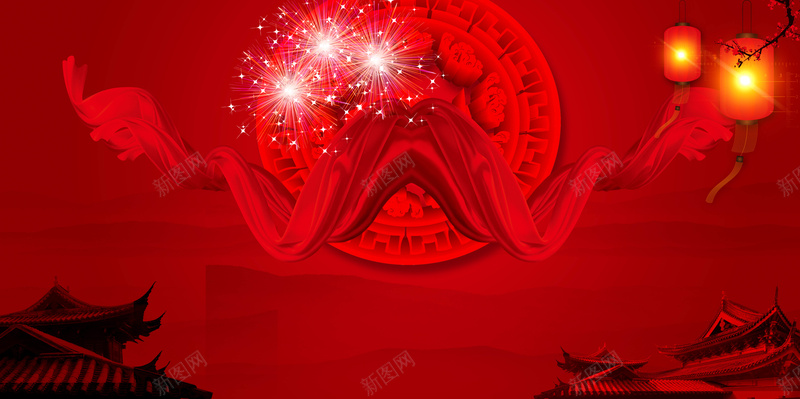 年夜饭火热预定中psd设计背景_新图网 https://ixintu.com 火热 预定 团圆 过年 祥和 年夜饭 灯笼 高兴 梅花 祝贺