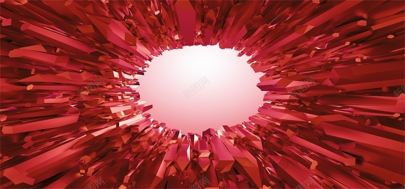 红色宝石拼色立体质感商务海报背景背景
