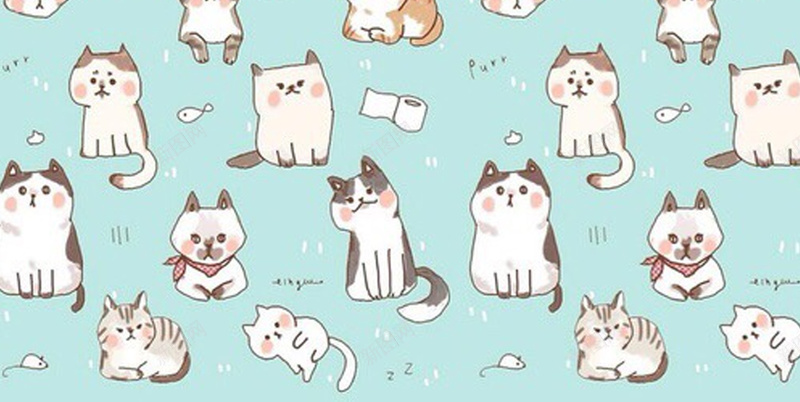 手绘可爱卡通小猫咪平面广告jpg设计背景_新图网 https://ixintu.com 卡通背景 平面广告 手绘背景 小猫咪 可爱 蓝色背景 壁纸 信纸贺卡