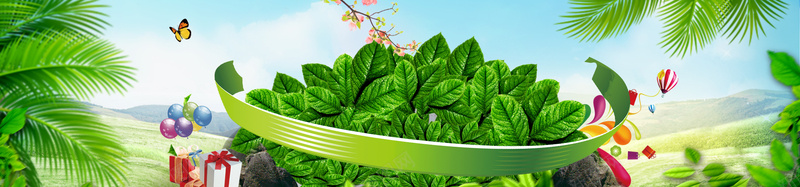 春天绿化背景psd设计背景_新图网 https://ixintu.com 小清新 春天 春日 花瓣 踏青 飞叶 海报banner 文艺 简约