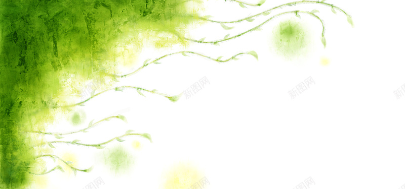 藤蔓植物装饰水彩图案背景