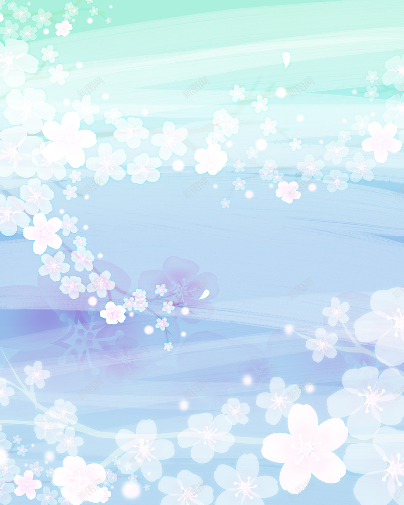 白色花瓣浪漫背景psd设计背景_新图网 https://ixintu.com 浪漫 渐变 白色 花瓣 蓝色 背景 彩色 手绘 青色 浅蓝色