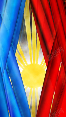菲律宾人的颜色红蓝黄h5素材背景背景