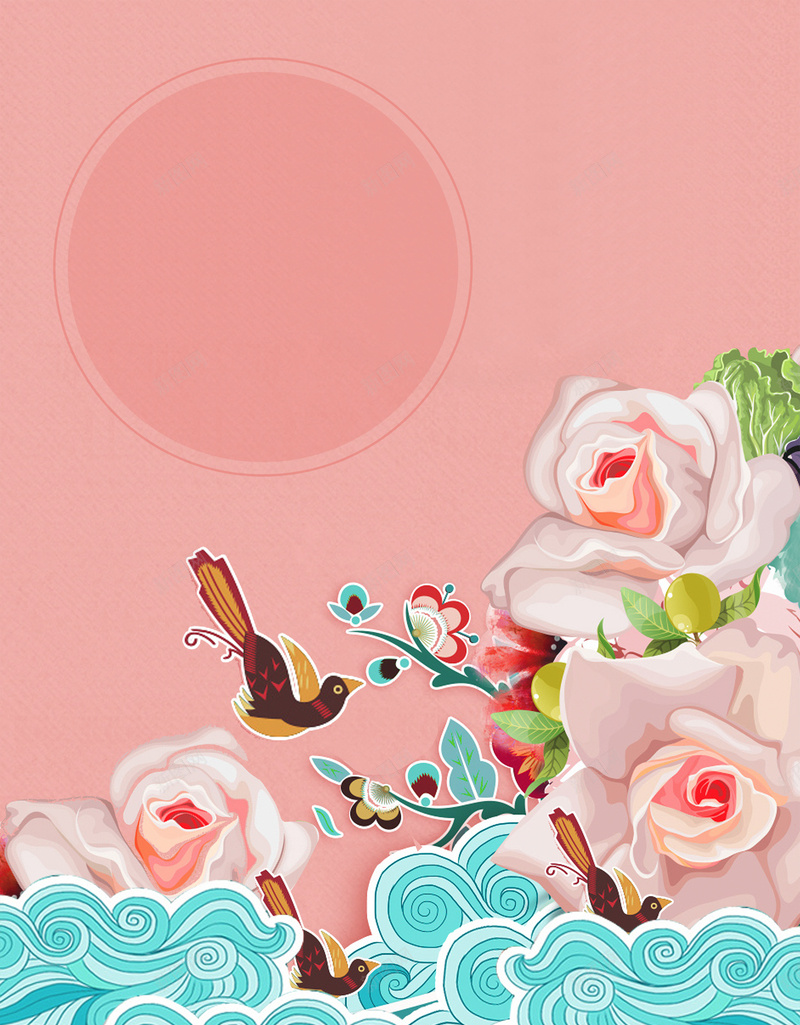 四月你好花绘海报设计背景素材psd设计背景_新图网 https://ixintu.com 四月 你好 花绘 海报 花朵 祥云 小鸟 设计 背景 素材