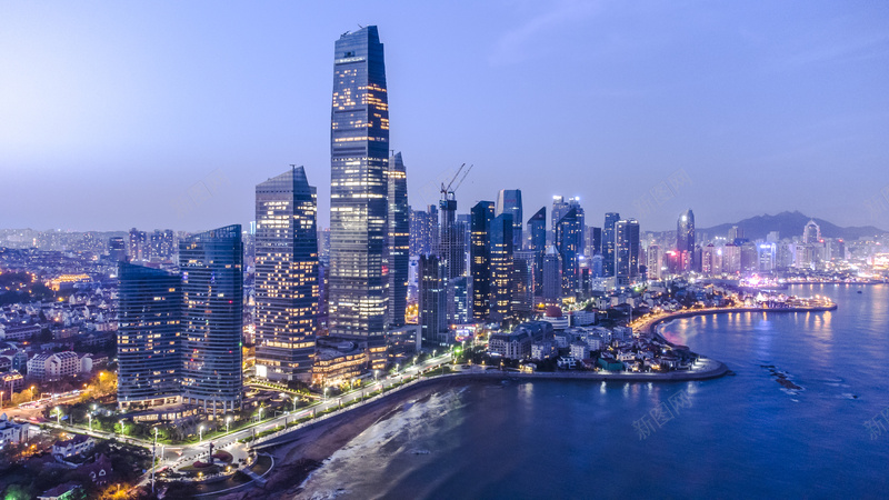 青岛夜景浮山湾前的灯光秀jpg设计背景_新图网 https://ixintu.com 青岛夜景 城市建筑 城市夜景 城市风光