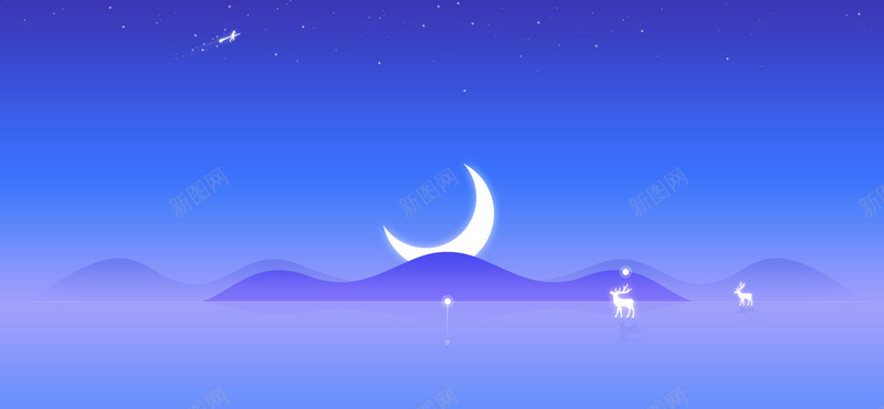 简约梦幻背景装饰jpg设计背景_新图网 https://ixintu.com 山脉 月亮 梦幻 简约 光 扁平化 背景装饰 海报banner 扁平 渐变 几何