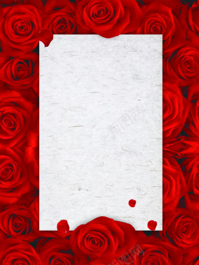 红色玫瑰花情人节海报背景
