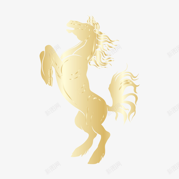 潮流元素设计ai免抠素材_新图网 https://ixintu.com 平面设计 潮流元素设计 金色 图案 图形 马 矢量素材 矢量