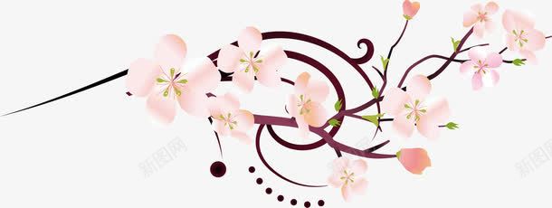 矢量粉色桃花背景装饰图案png免抠素材_新图网 https://ixintu.com 图案矢量 装饰图案 背景图案 背景粉色 桃花