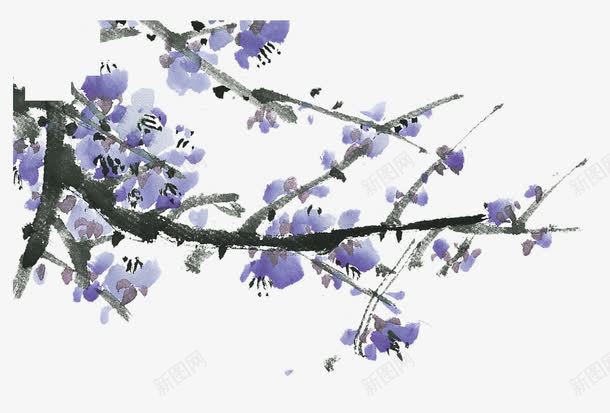 水墨效果梅花png免抠素材_新图网 https://ixintu.com 花 彩绘花 水彩花 中国风水墨画 中式风格 水墨效果梅花