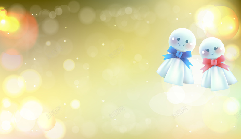 绿色卡通晴天娃娃背景psd设计背景_新图网 https://ixintu.com 绿色 可爱 娃娃 蝴蝶结 晴天娃娃 圆点 卡通 童趣 手绘