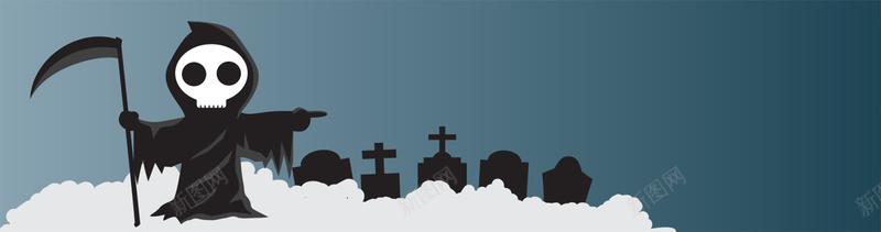 万圣节卡通死神jpg设计背景_新图网 https://ixintu.com 万圣节 卡通 死神 坟墓 黑色 死亡 派对 节日 海报banner 童趣 手绘