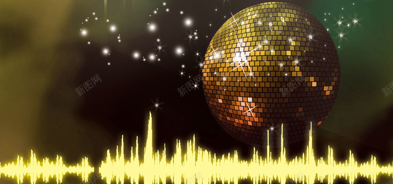 酒吧背景psd设计背景_新图网 https://ixintu.com 夜店 音浪 金色 大气 海报banner 激情 狂欢