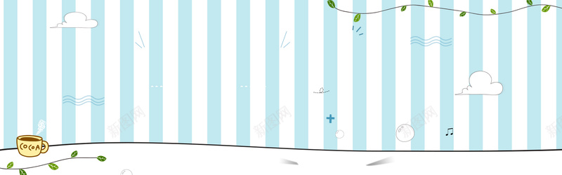 淘宝卡通蓝色海报背景bannerpsd设计背景_新图网 https://ixintu.com 淘宝 天猫 手绘 条纹 促销 折扣 亲子 母婴 卡通 蓝色 海报 背景 树枝 云 banner