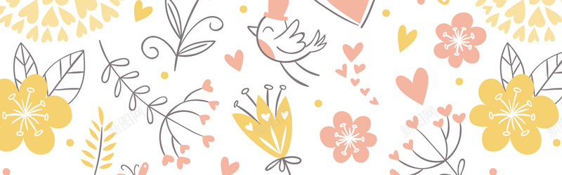 卡通黄色花瓣背景psd设计背景_新图网 https://ixintu.com anner 卡通 花瓣 黄色 鸟 banner 海报banner 童趣 手绘