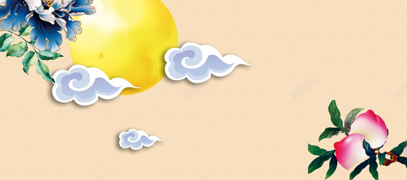 清新寿桃贺寿简约bannerpsd设计背景_新图网 https://ixintu.com 简约banner 寿桃 清新 生日 贺寿 祥云 大寿 庆祝寿辰
