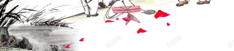 春天风筝节背景素材psd设计背景_新图网 https://ixintu.com 春天 小孩 游玩 放风筝 风筝节 桃花 花瓣 工笔画 手绘 传统习俗